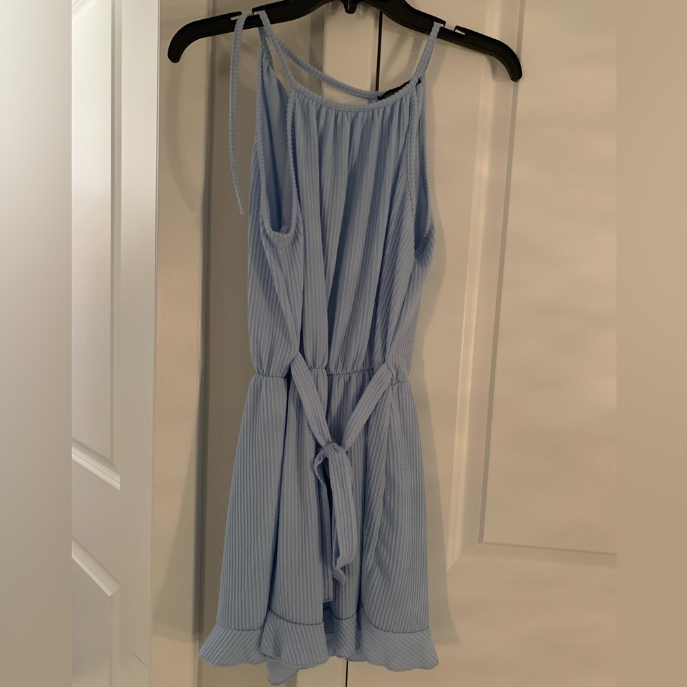 Baby blue ribbed romper